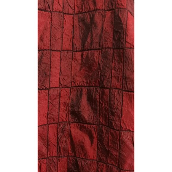 Chico's Red Black Patchwork Shirt Jacket M Boho Goth Dark Academia - Picture 3 of 5